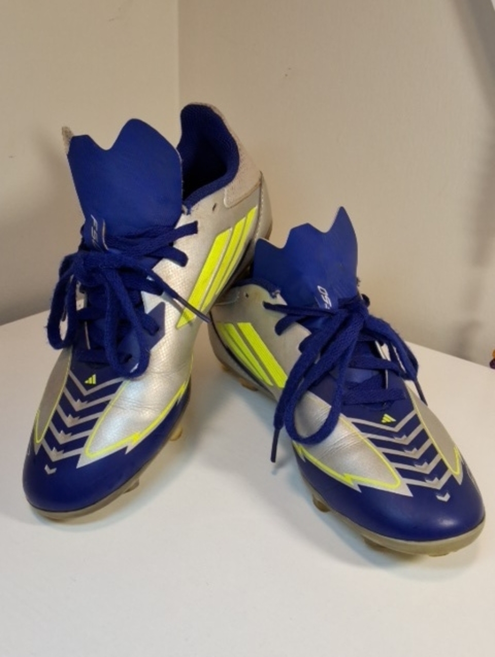 Adidas F50 Messi Club Kids 4 Blue Silver Soccer Cleats